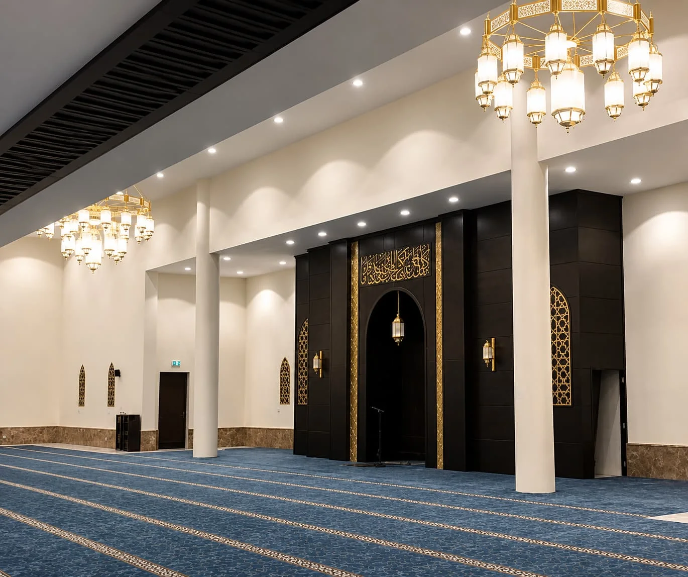 أعمال جبس وإنارة داخل جامع